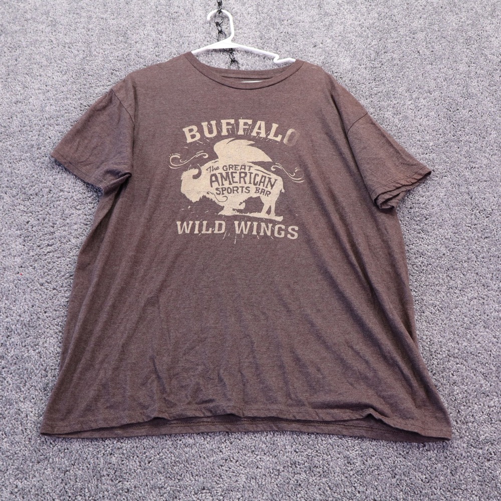 Buffalo Wild Wings T Shirt Womens 2X Brown Graphic Short Sleeve